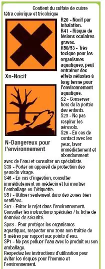 Danger Sulfate Cuivre