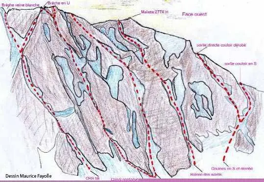 Dessin Topo Cascade de Glace Malazza