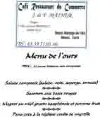 Menu de l'Ours